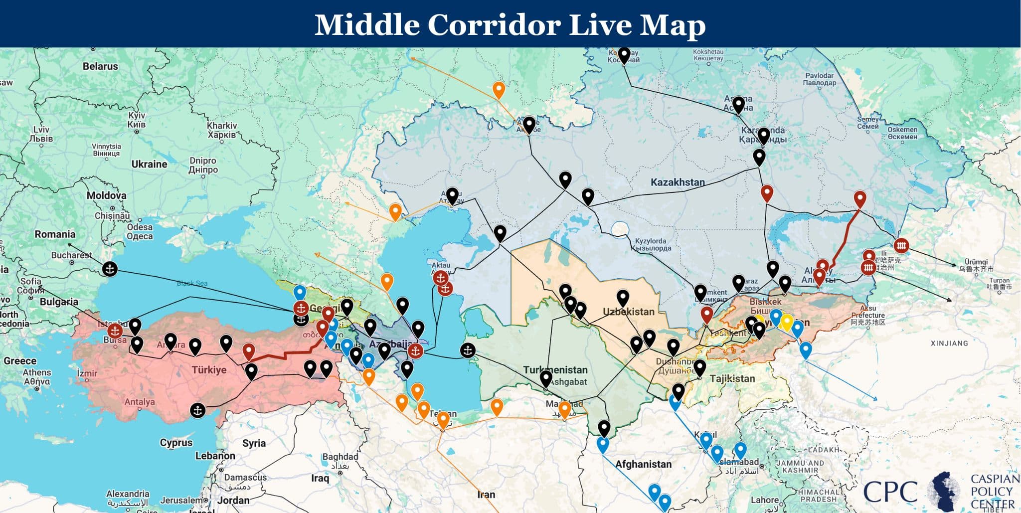 Middle Corridor Live Map
